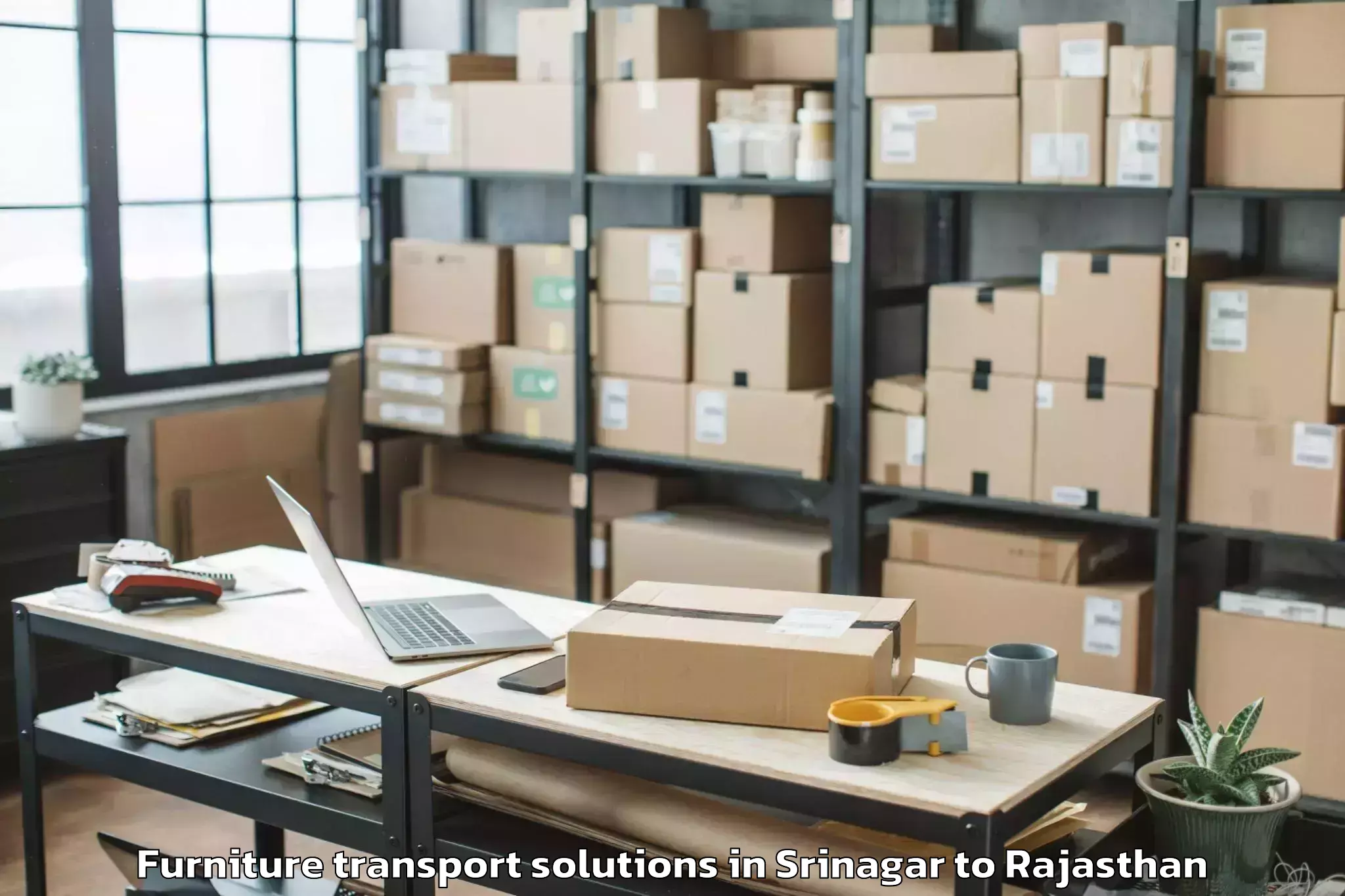 Book Srinagar to Sapotra Furniture Transport Solutions